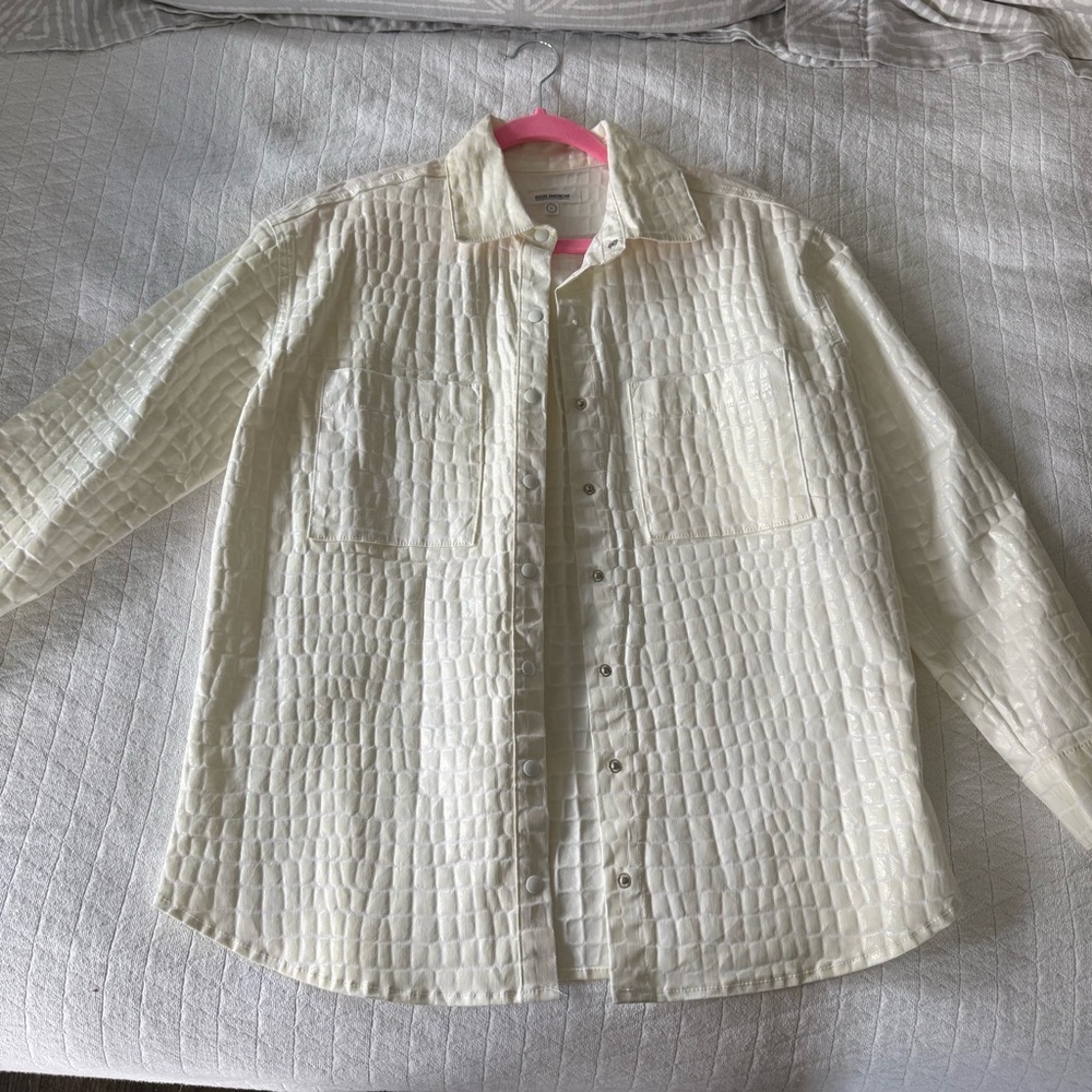 Good American White Croc Jacket
